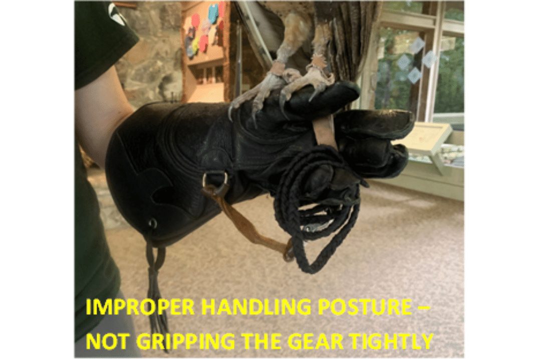improper handling posture not gripping the gear tightly