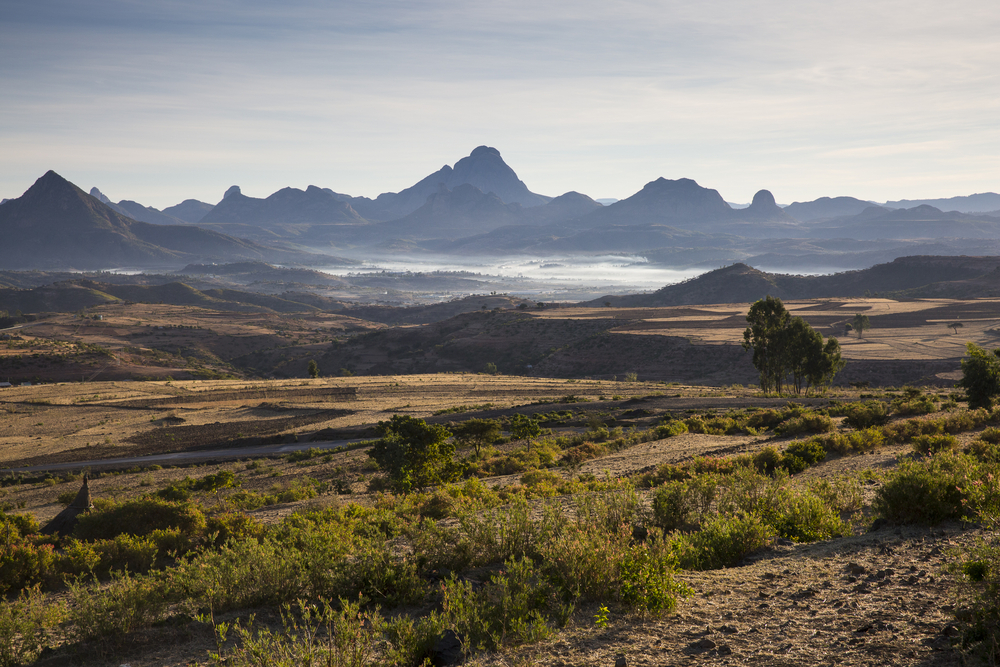 valley covered in mist near Yeha